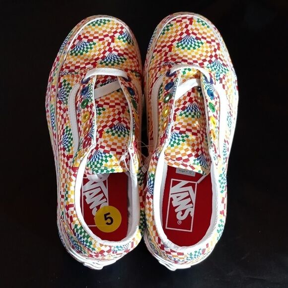 BRAND NEW SHOES VANS OLD SKOOL PLATFORM PRIDE/MULTI/TRUE WHITE - Picture 4 of 16